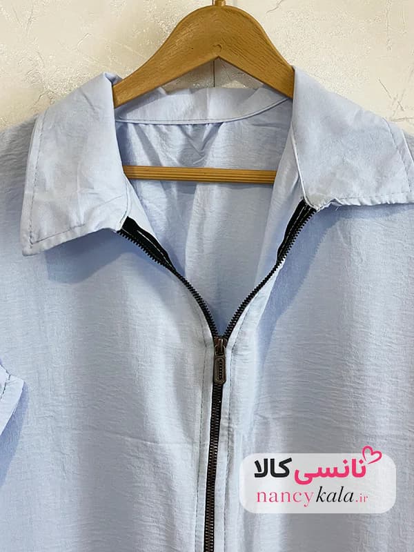 وست زنانه ترند آبی جیب فیلتو فری سایز 36 تا 48 — تصویر ۴
