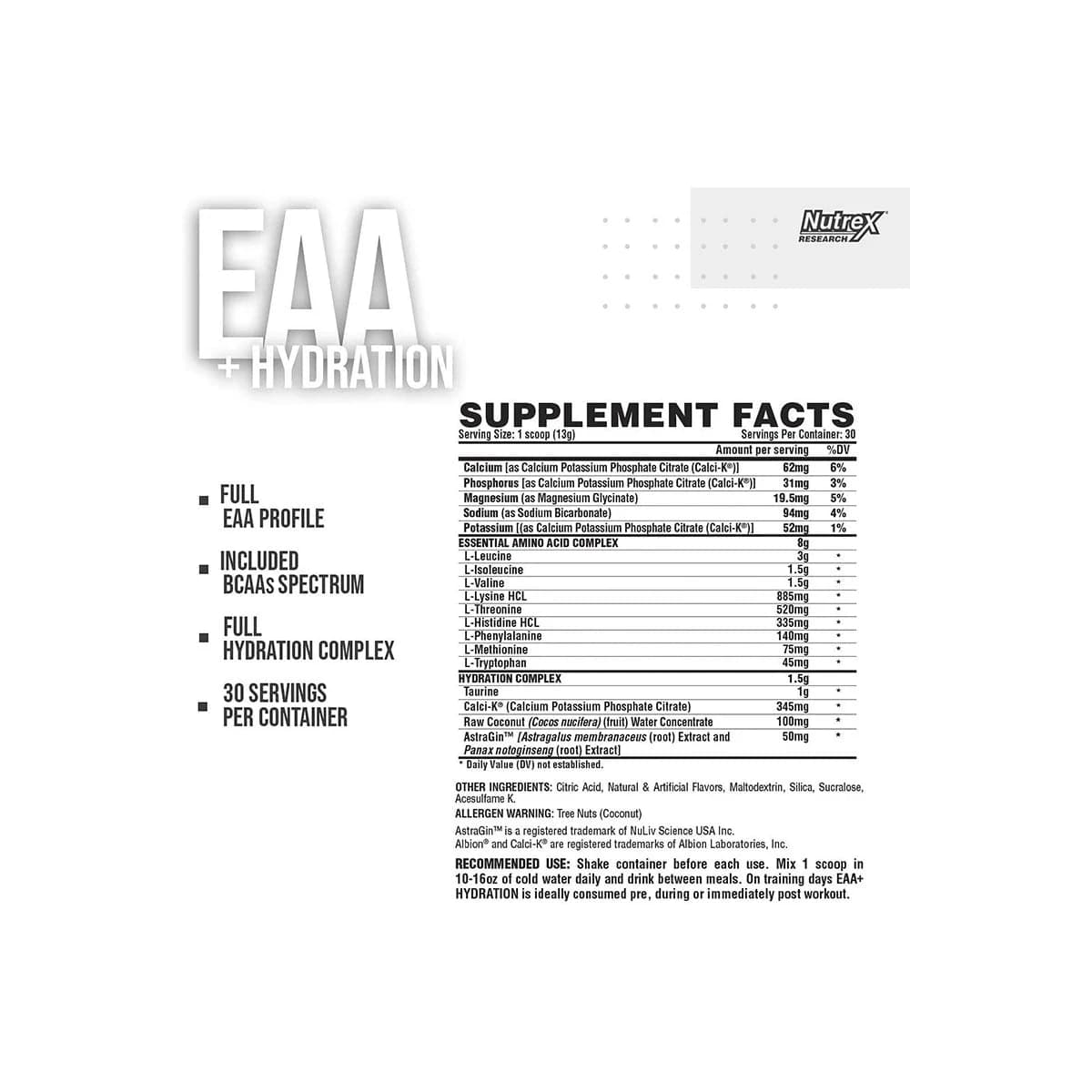 Nutrex EAA+ Hydration ناترکس؛ مکمل EAA و آبرسان حین تمرین — تصویر ۴