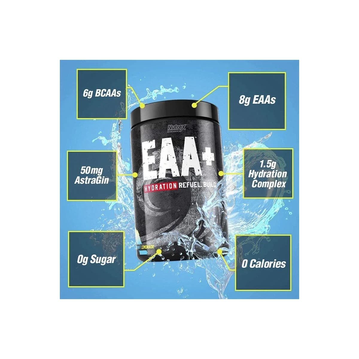 Nutrex EAA+ Hydration ناترکس؛ مکمل EAA و آبرسان حین تمرین — تصویر ۵