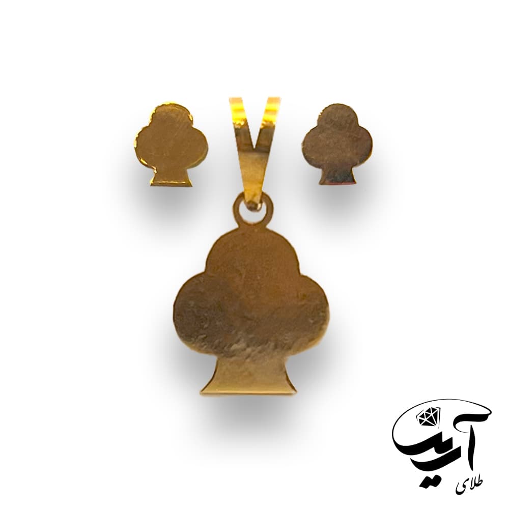 نیم ست طلا لیزری مدل شبدر کد P238