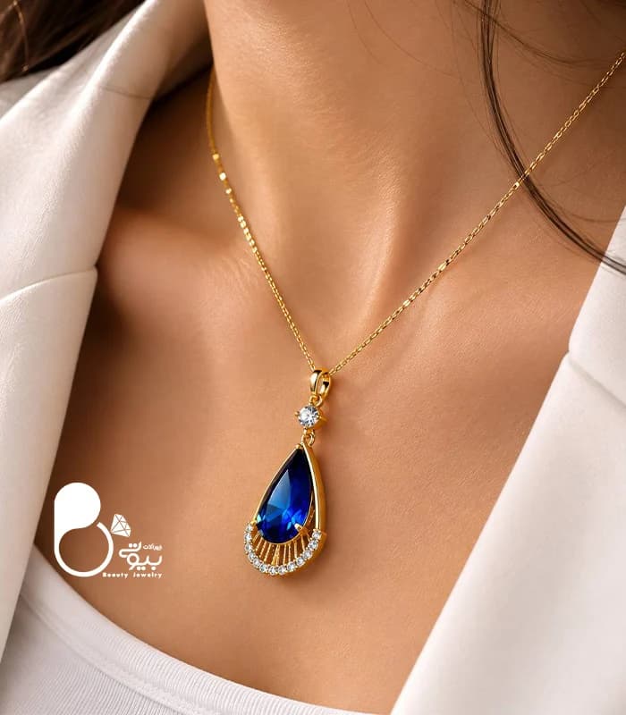 گردنبند زنانه ملودی یاقوت کبود — تصویر ۳