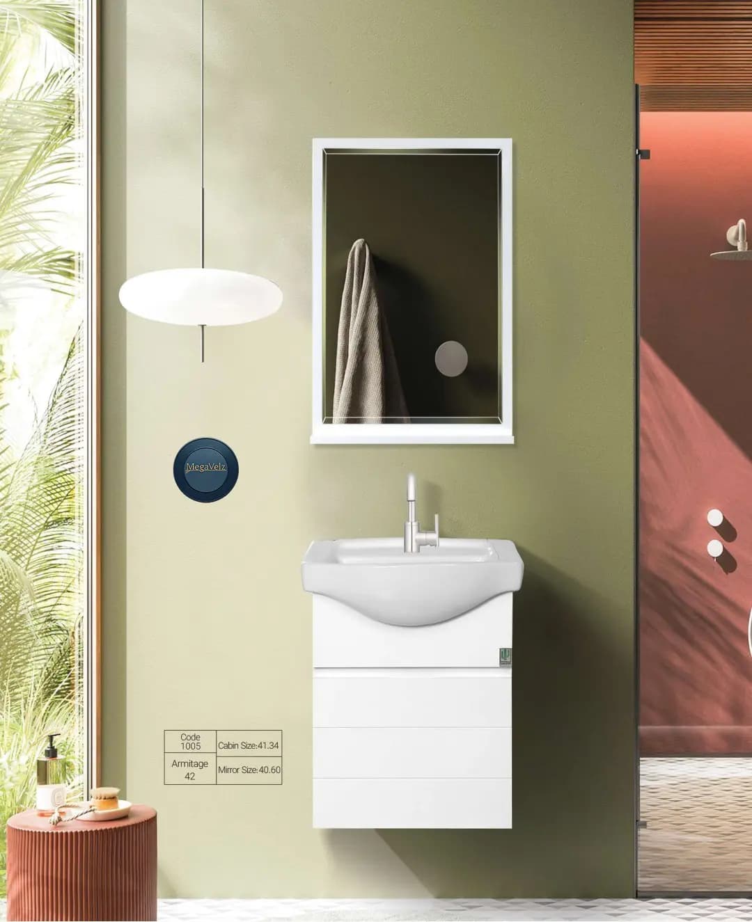 فول ست روشویی کابینتی کاکتوس مدل armitage42 کد 1005 (سفید)