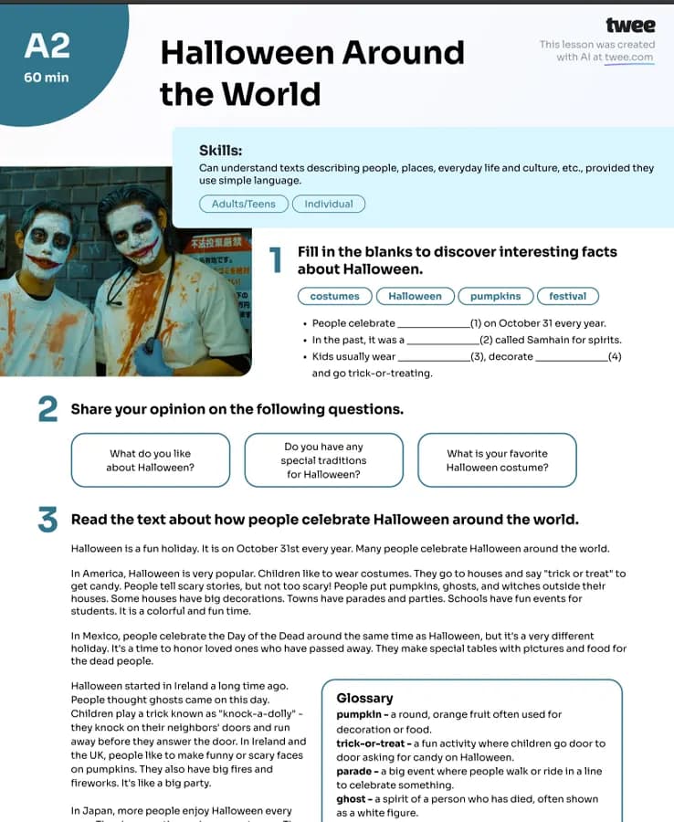 کتاب halloween around the world a2 نسخه انگلیسی PDF