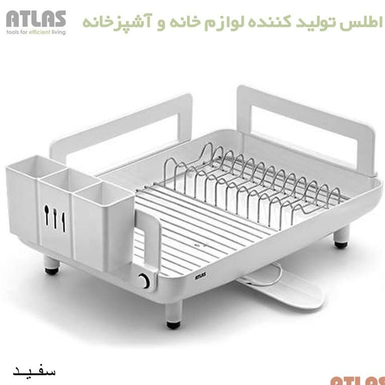 جاظرفی یک طبقه پلاستیک اطلس مدل شقایق | سینی استیل 304 ضد زنگ — تصویر ۵