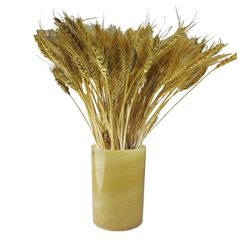 گلدان سنگی استوانه ای از سنگ مرمر پرتقالی کد 305