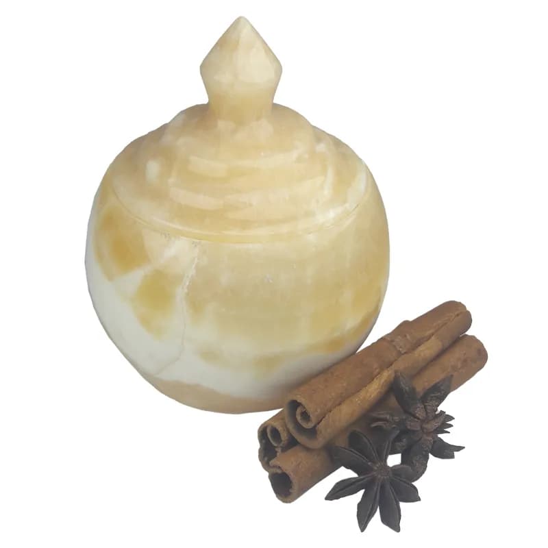 شکلات خوری/قندان سنگ مرمر پرتقالی کد 073، قطر 10 سانتیمتر — تصویر ۲