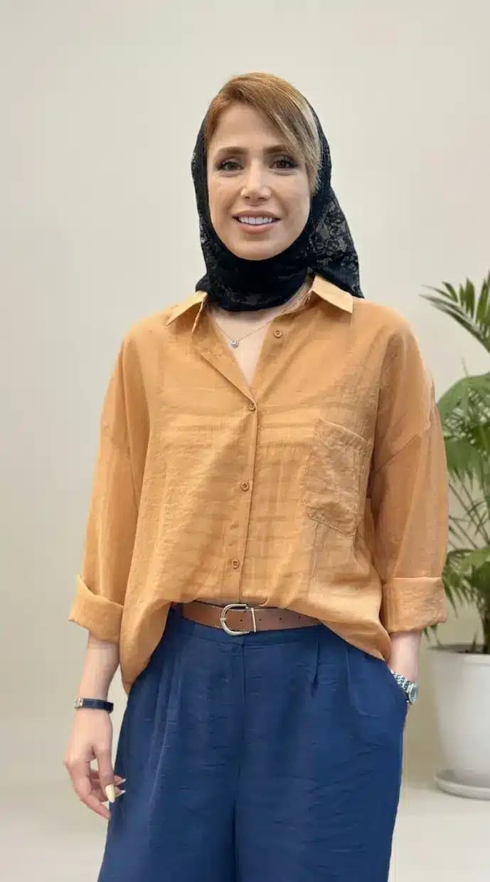 شومیز شیشه ای مستر با تاپ پشت بندی — تصویر ۲