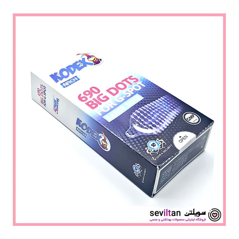 کاندوم خاردار کدکس مدل BIG DOTS بسته 10 عددی — تصویر ۳