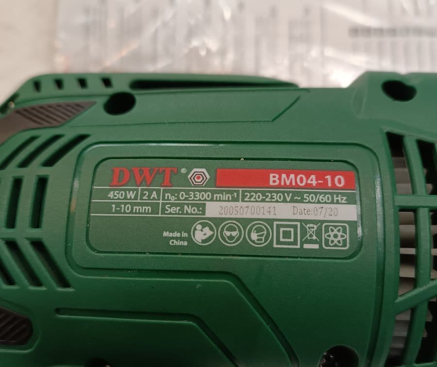 دریل برقی 450 وات 3300 دور سه نظام آچاری دی دبلیو تی مدل BM04-10 — تصویر ۳
