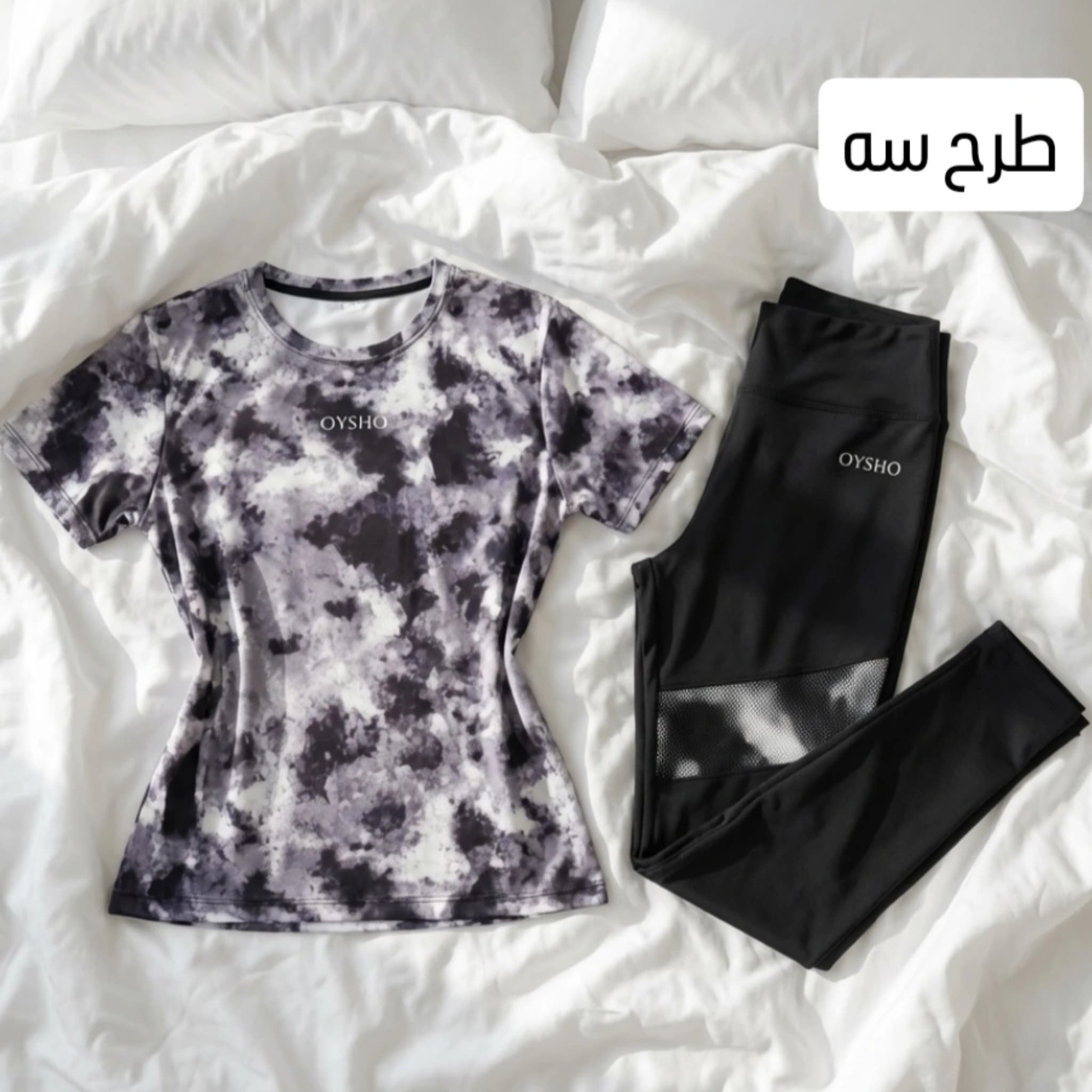 ست ورزشی زنانه سایز بزرگ تیشرت و لگ — تصویر ۵