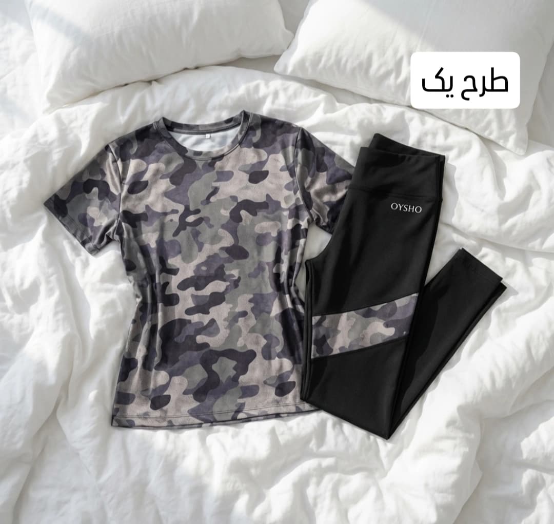 ست ورزشی زنانه سایز بزرگ تیشرت و لگ — تصویر ۴