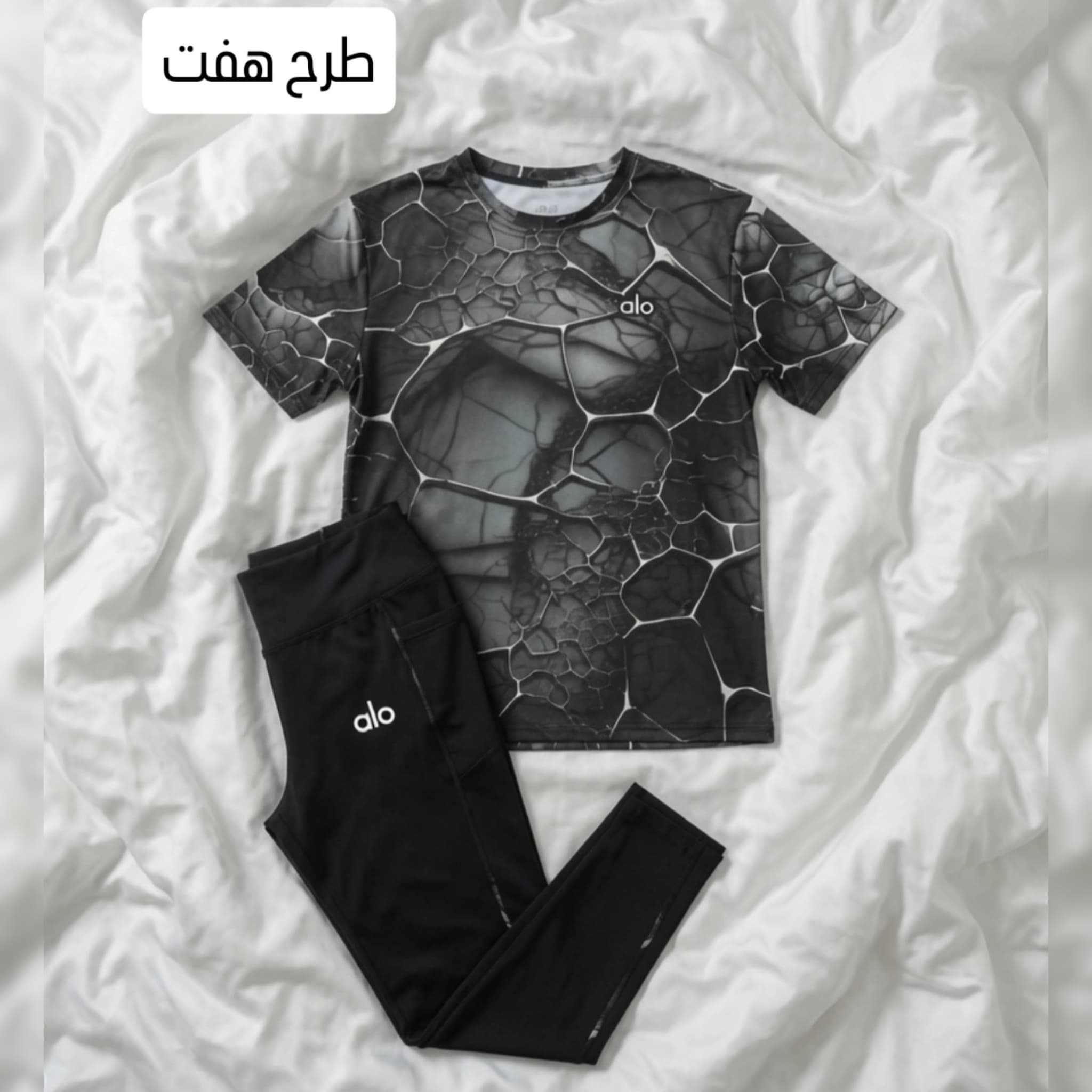 ست ورزشی زنانه سایز بزرگ تیشرت و لگ — تصویر ۱۱