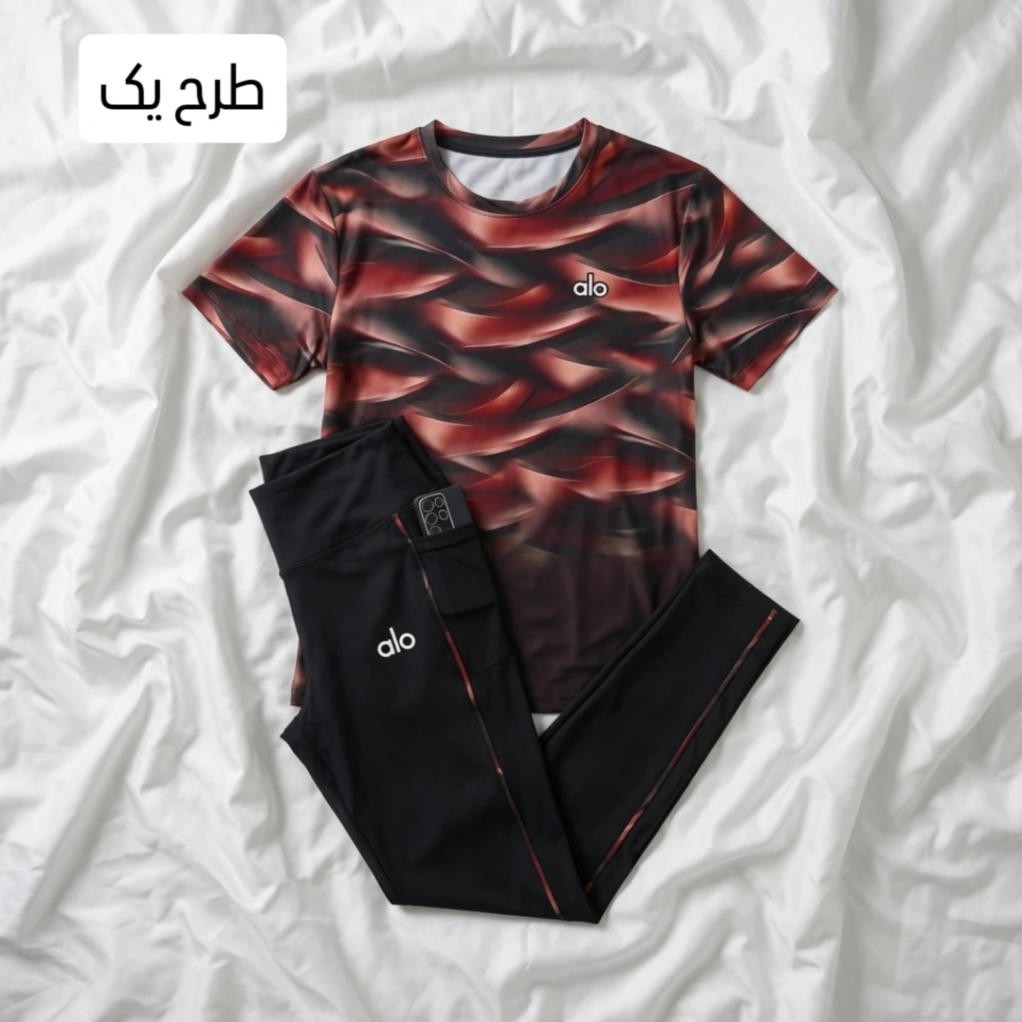 ست ورزشی زنانه سایز بزرگ تیشرت و لگ — تصویر ۷