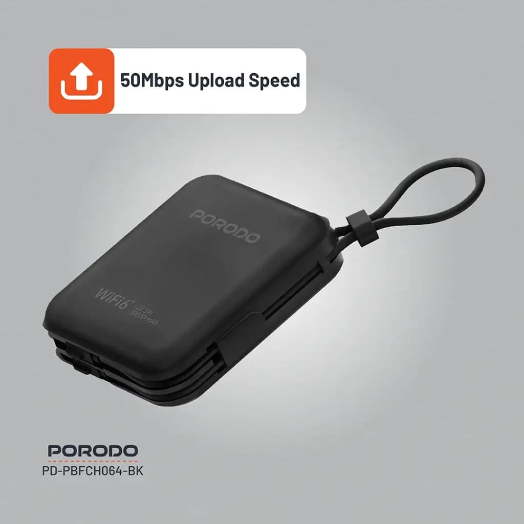 مودم همراه و پاوربانک 4G LTE WiFi 6 پورودو مدل PB064 — تصویر ۵