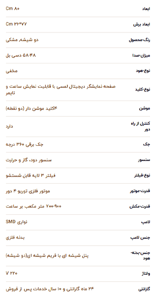 هود توکار آلتون مدل H۸۱۰B — تصویر ۳