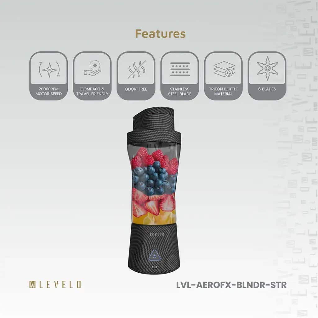 بلندر شارژی 700 میلیلیتری Levelo مدل Aeroflex — تصویر ۷