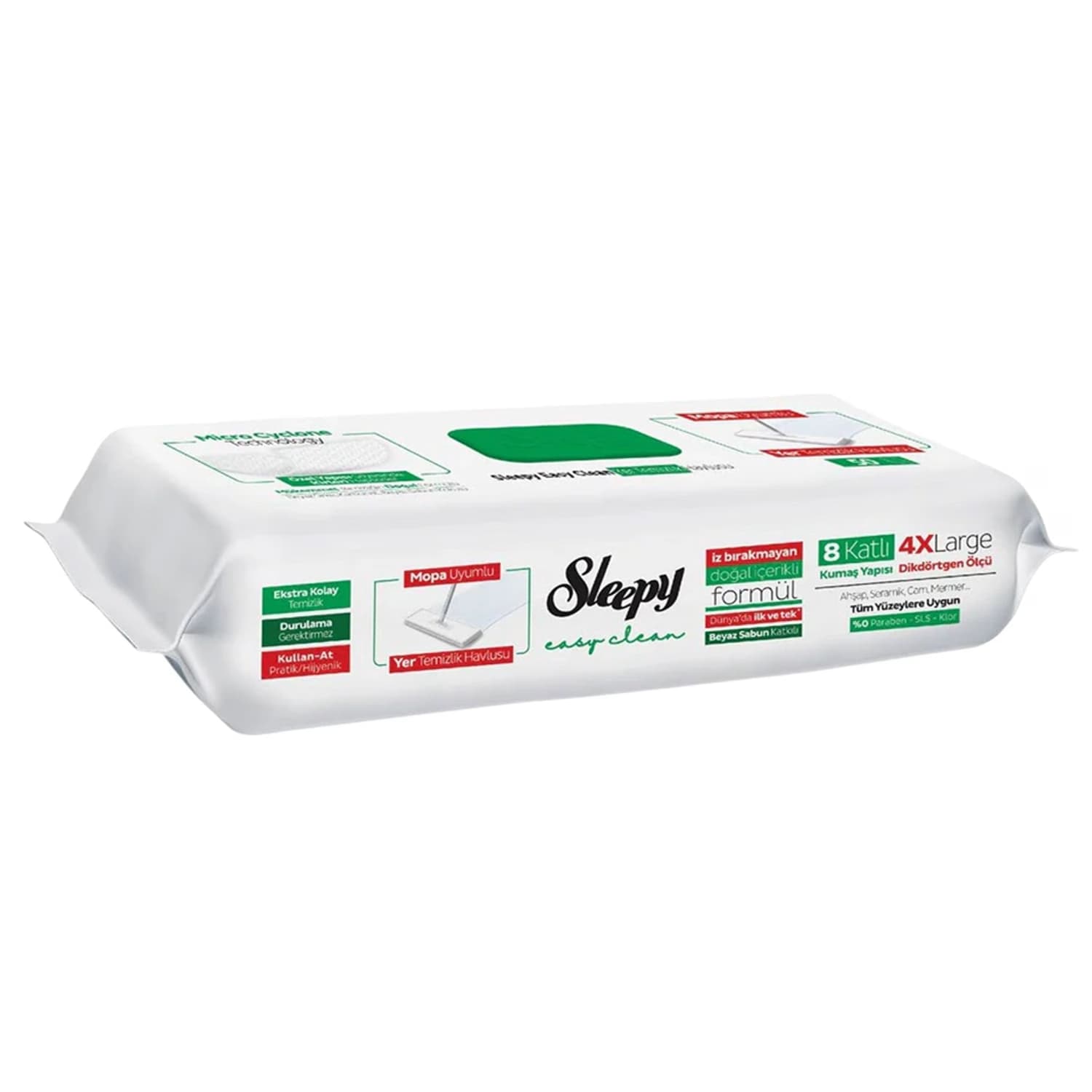 دستمال مرطوب تی اسلیپی رنگ سبز Sleepy بسته 50 عددی