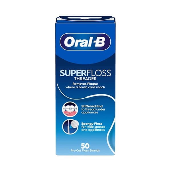 نخ دندان اورال بی مدل Super Floss مناسب دندان های ارتودنسی شده 50 عددی