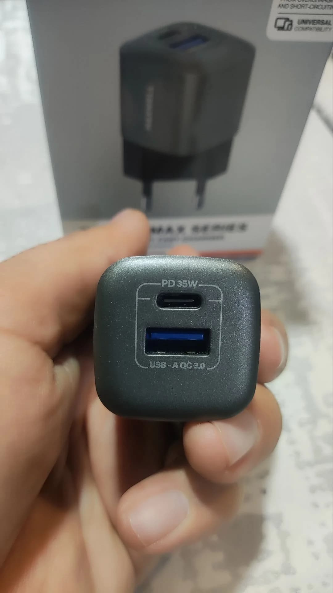 شارژر دیواری 35 وات مکسول 2 پورت USB و PD اصل (ارسال رایگان) — تصویر ۳