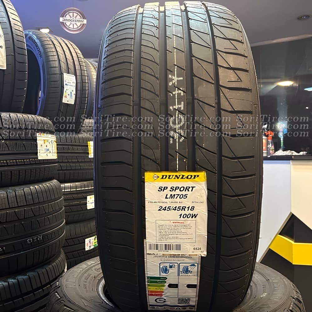 لاستیک دانلوپ ژاپن 245/45R18 گل LM705 تاریخ 2025 — تصویر ۲