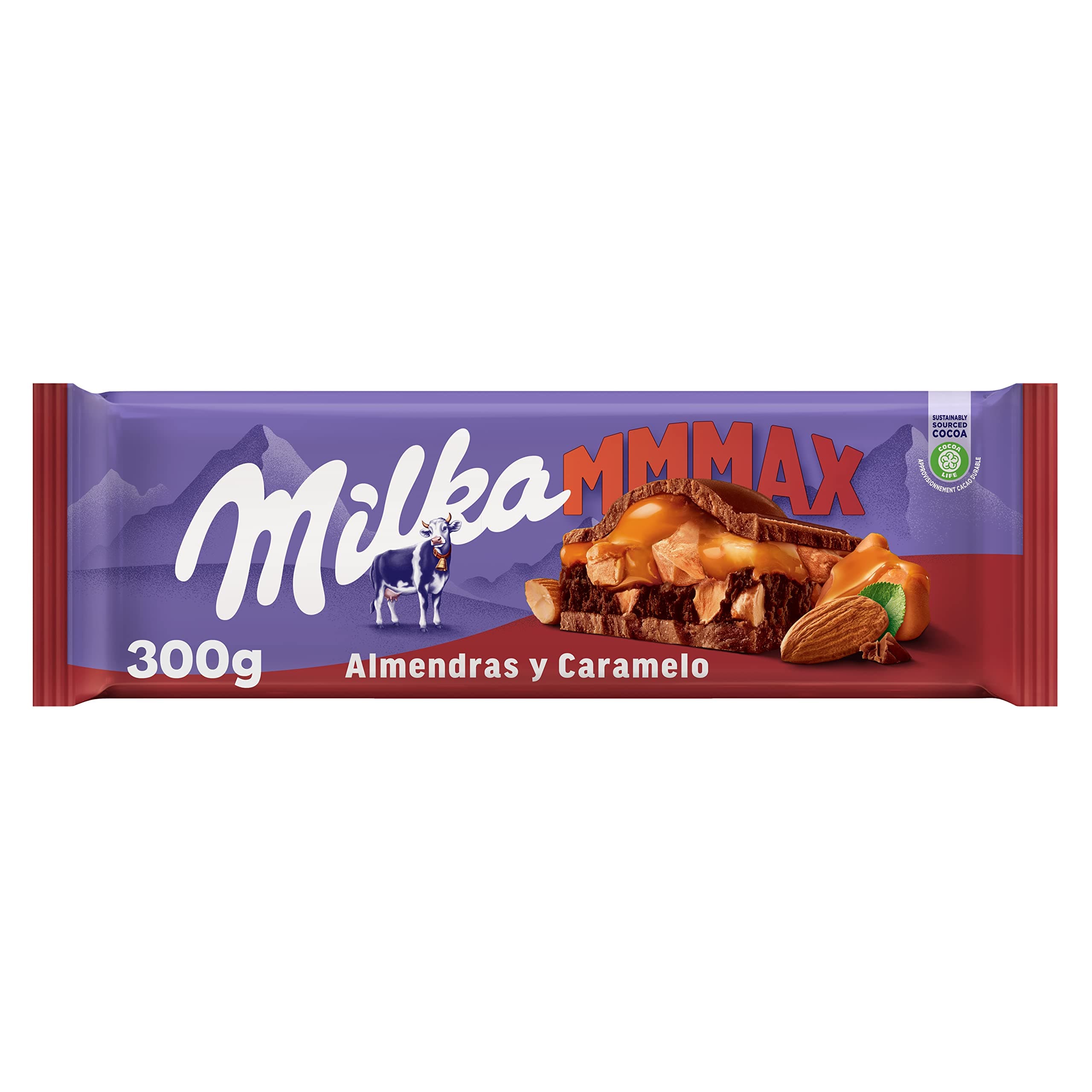 تابلت شکلات کارامل بادام میلکا تریپل مکس 300 گرمی Milka MMMAX almond caramel — تصویر ۲