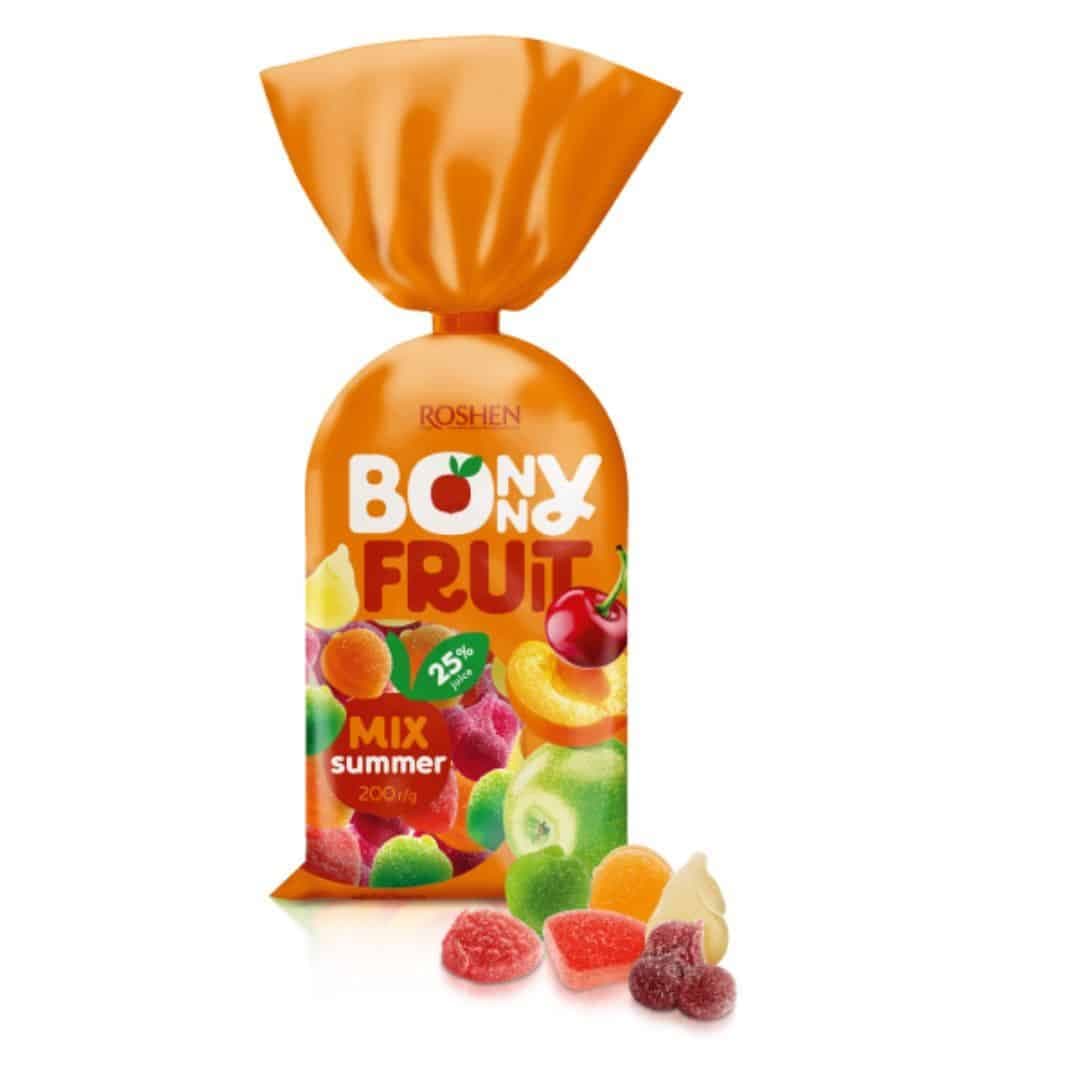پاستیل ژله ای کادویی روشن میکس میوه های تابستانی Roshen bonny fruit