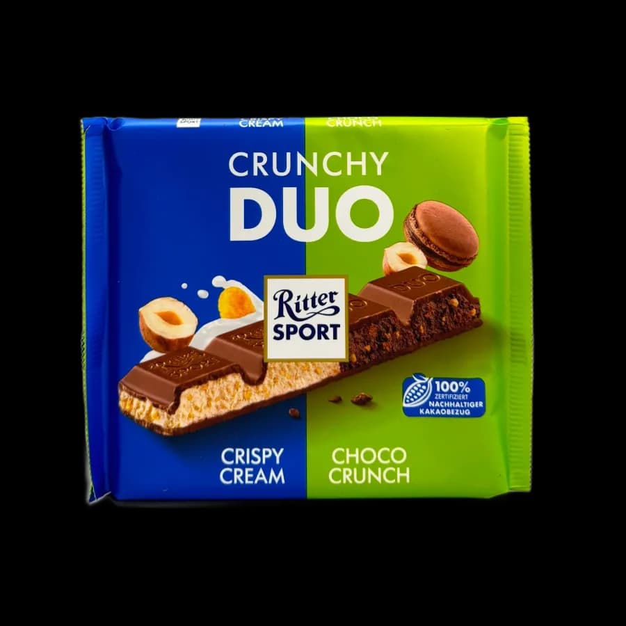 تابلت شکلات کرانچی ریتر اسپرت 218 گرم Ritter Sport Crunchy Duo Chocolate