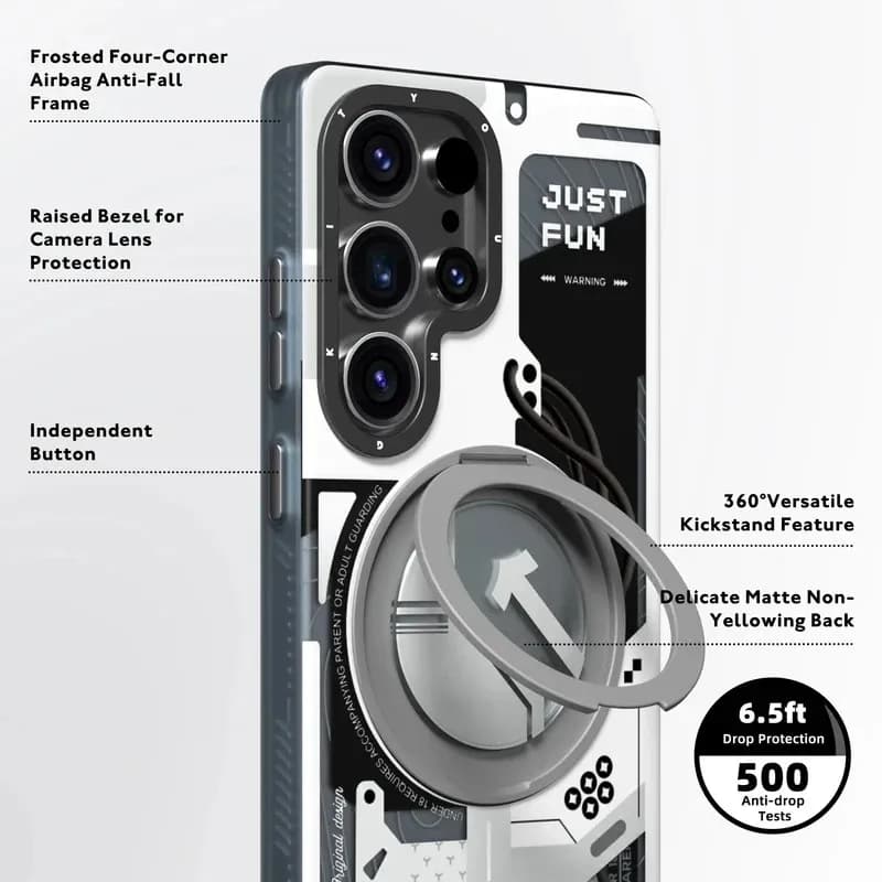 کاور یانگ کیت مدل Cyberpunk 360° Spin Magnetic Stand Case مناسب برای گوشی موبایل سامسونگ Galaxy S26 Ultra — تصویر ۴