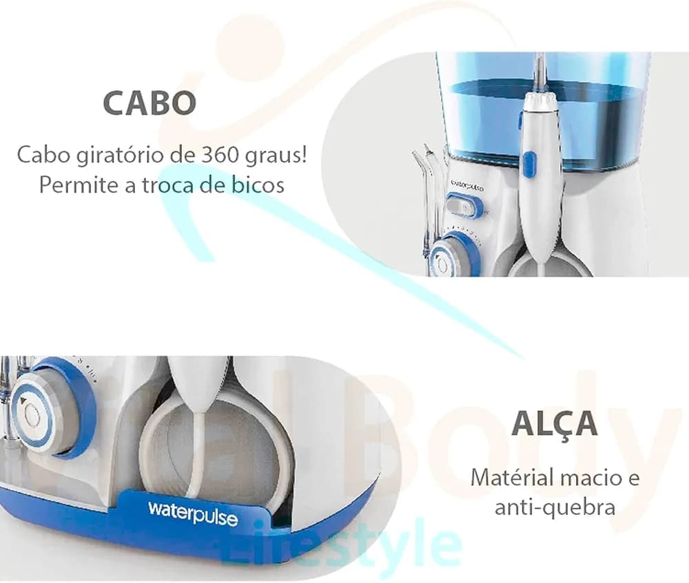 دستگاه.واترجت و آبیاری دهانی و نخ دندان آبی مدل WaterPulse V300 — تصویر ۳