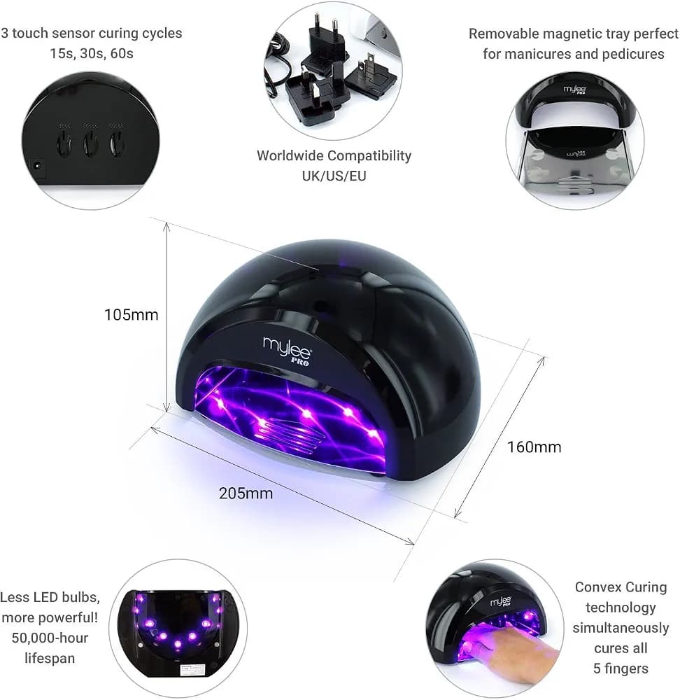 لامپ خشککن حرفهای LED برای لاک ژل ناخن مدل Mylee Pro — تصویر ۴