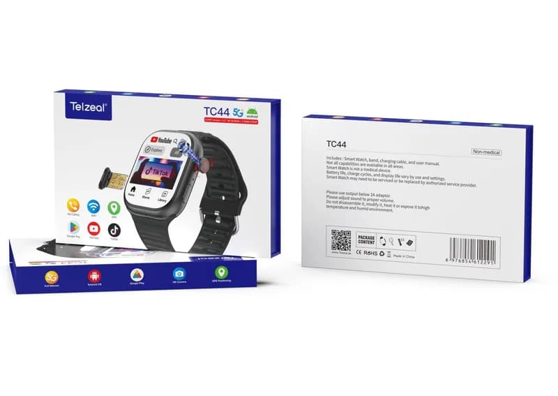 ساعت هوشمند Telzeal TC44 سیم کارت خور با حافظه ۶۴ گیگ و رم ۶ گیگابایت — تصویر ۴