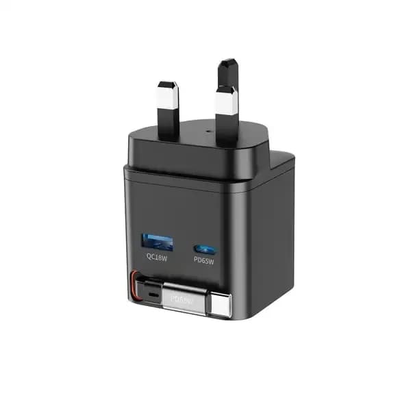 آداپتور 70 وات پاورولوژی مدل POWEROLOGY Halo Dual-Port GaN Charger