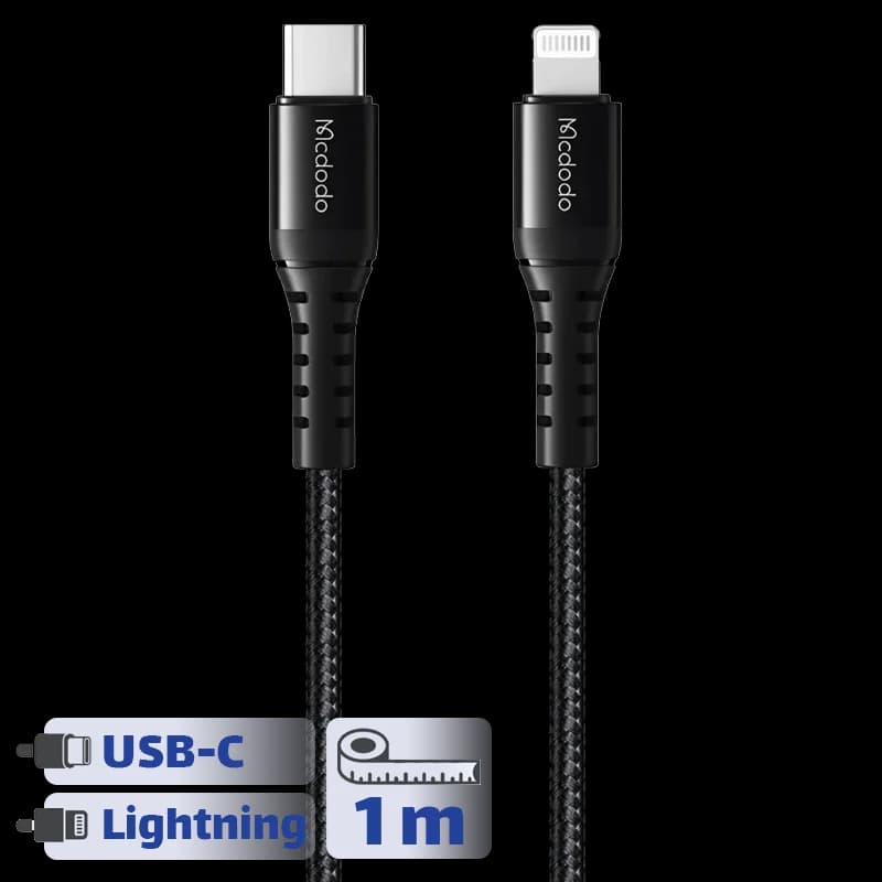 کابل کنفی USB-C به لایتنینگ یک متری