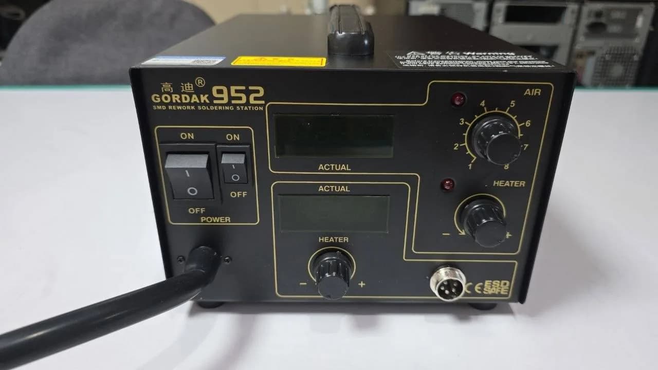 هیتر هوای گرم و هویه GORDAK 952 | دستگاه تعمیرات SMD دوکاره — تصویر ۵