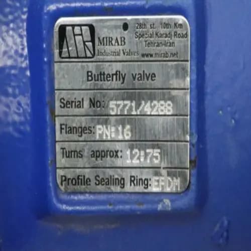 شیر پروانهای گیربکسی فلنج دار 6 اینچ 16 بار میراب | باترفلای ولو DN150 PN16 — تصویر ۳