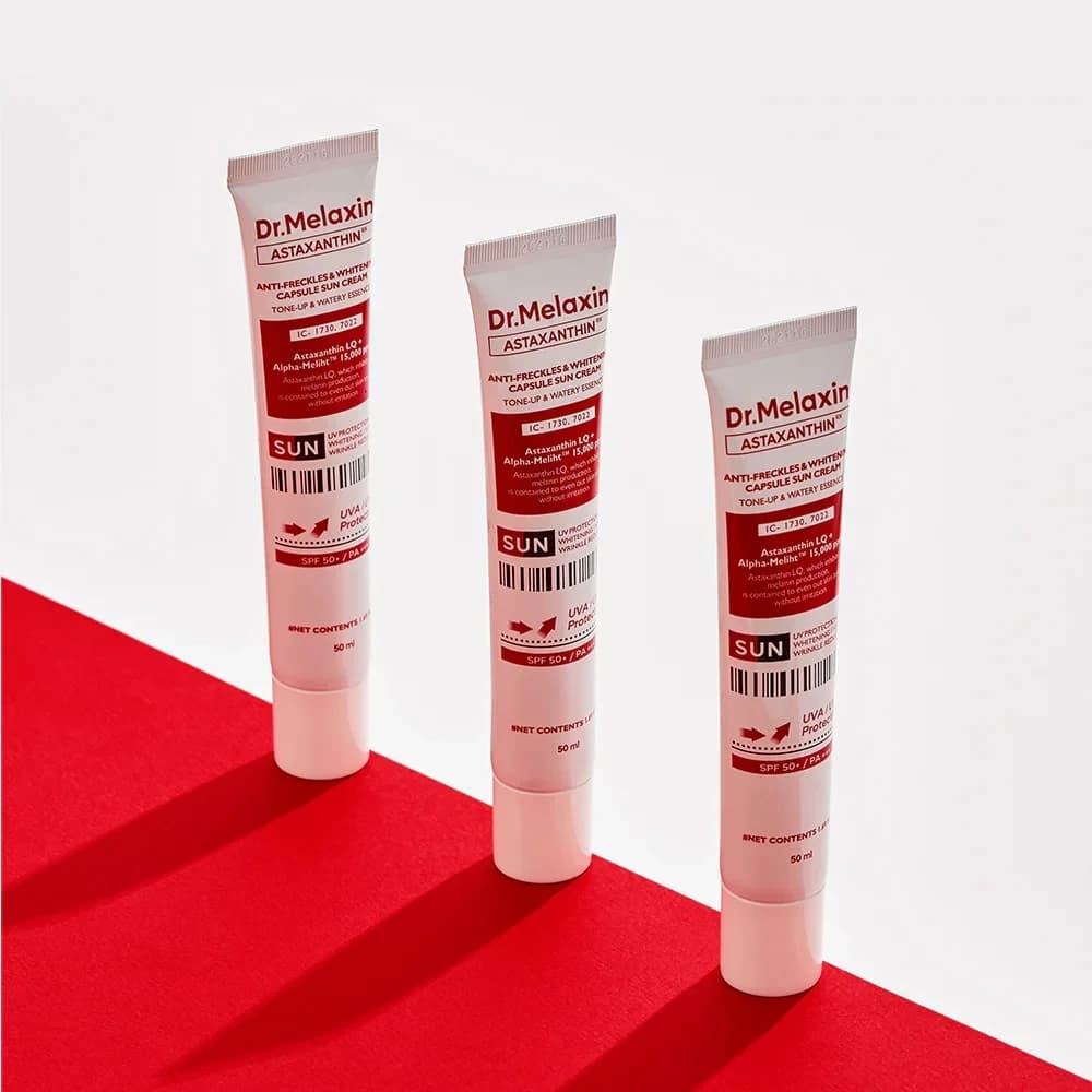 کرم ضدآفتاب کپسولی آستاگزانتین دکتر ملاکسین +SPF50 ضدلک و روشنکننده حجم 50 میلیلیتر — تصویر ۳