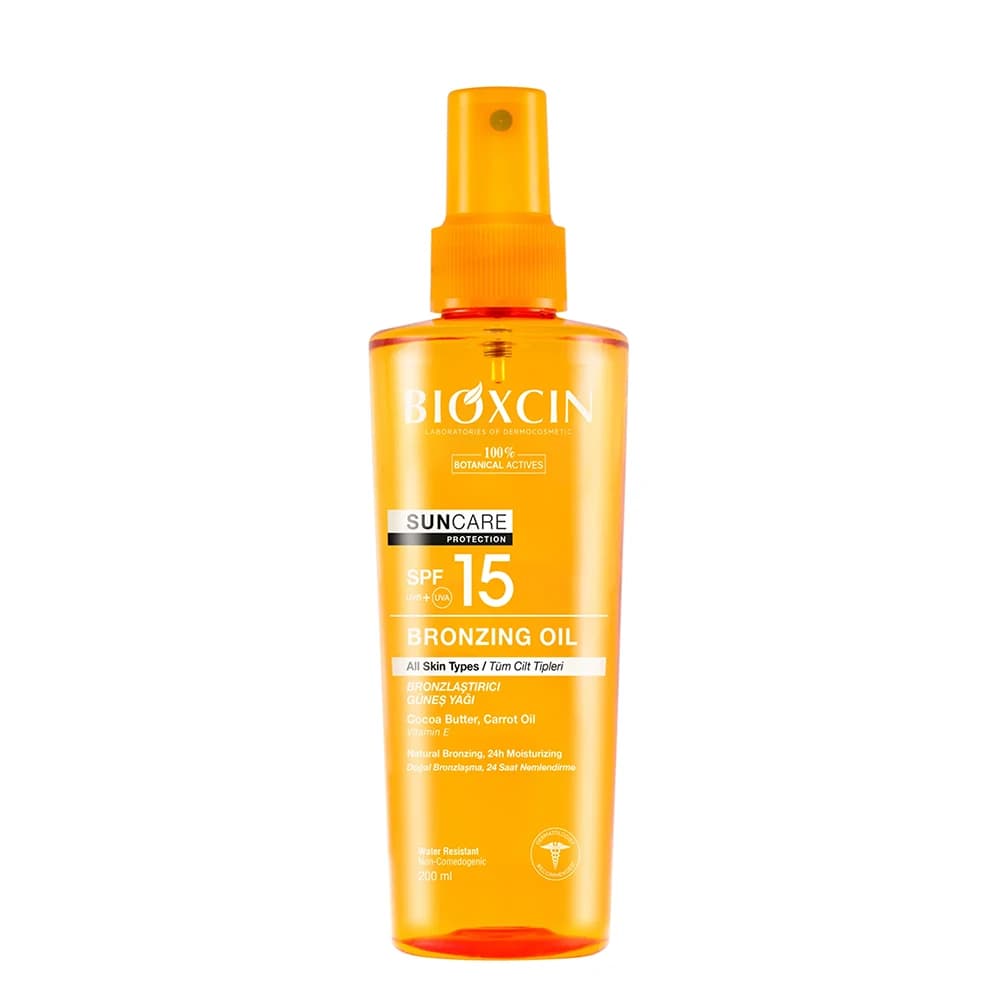 روغن ضدآفتاب و برنزهکننده بیوکسین SPF15 حجم 200 میلیلیتر