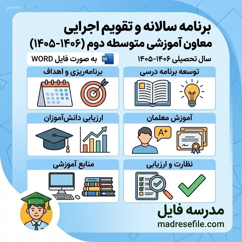 برنامه سالانه و تقویم اجرایی معاون آموزشی متوسطه دوم (۱۴۰۵-۱۴۰۶)