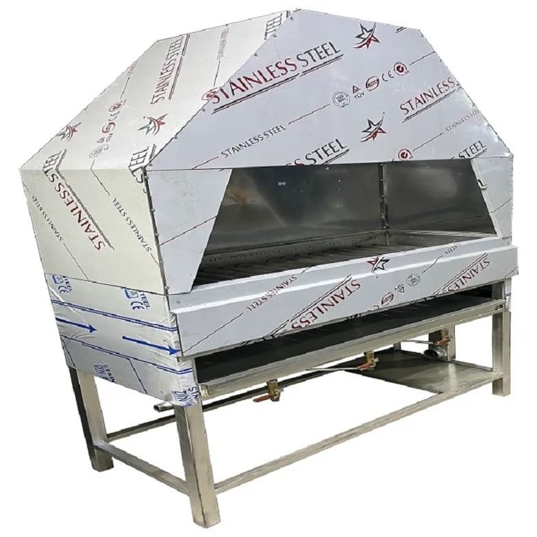 کباب پز یا منقل گازی صنعتی 120 سانتیمتری با هود — تصویر ۳