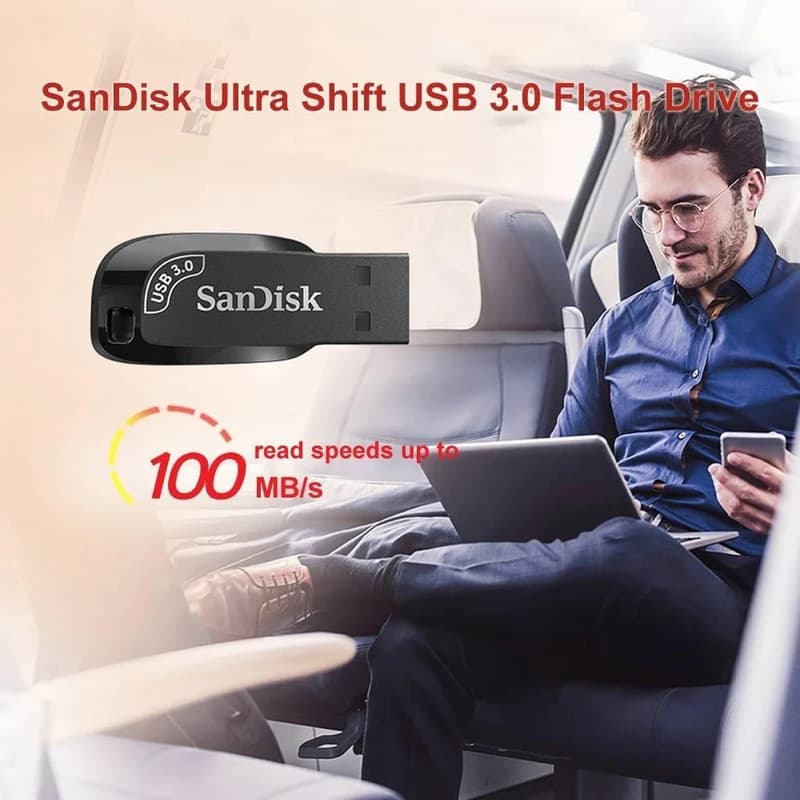 فلش مموری سن دیسک مدل ULTRA SHIFT CZ410 ظرفیت 64 گیگابایت، رابط USB 3.2 — تصویر ۳