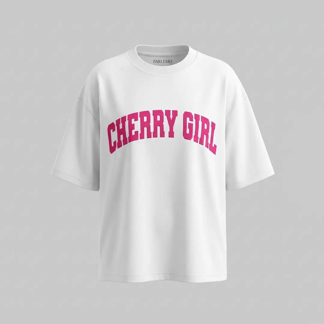 تیشرت باکسی CHERRY GIRL (فری تا 46) — تصویر ۳