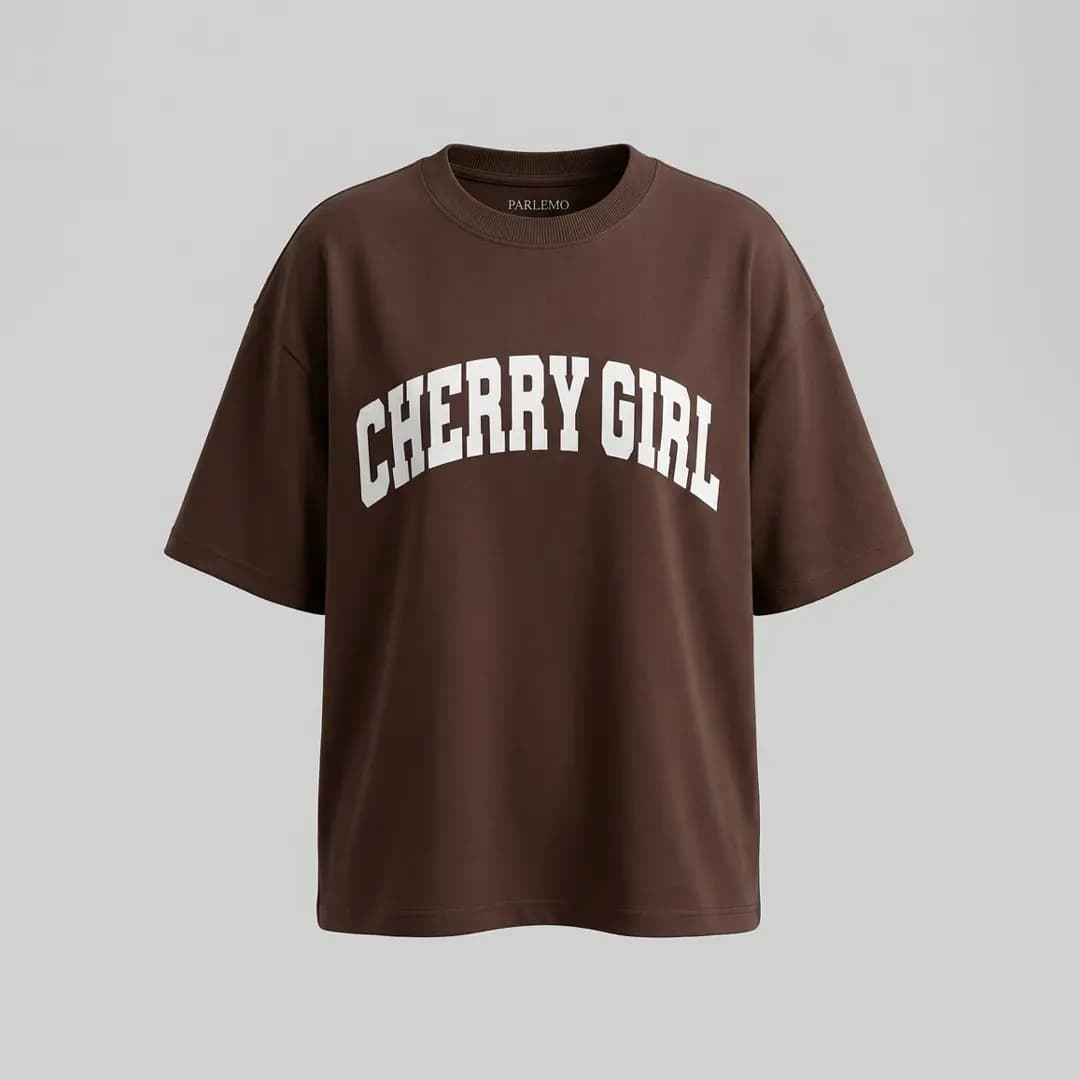تیشرت باکسی CHERRY GIRL (فری تا 46) — تصویر ۵