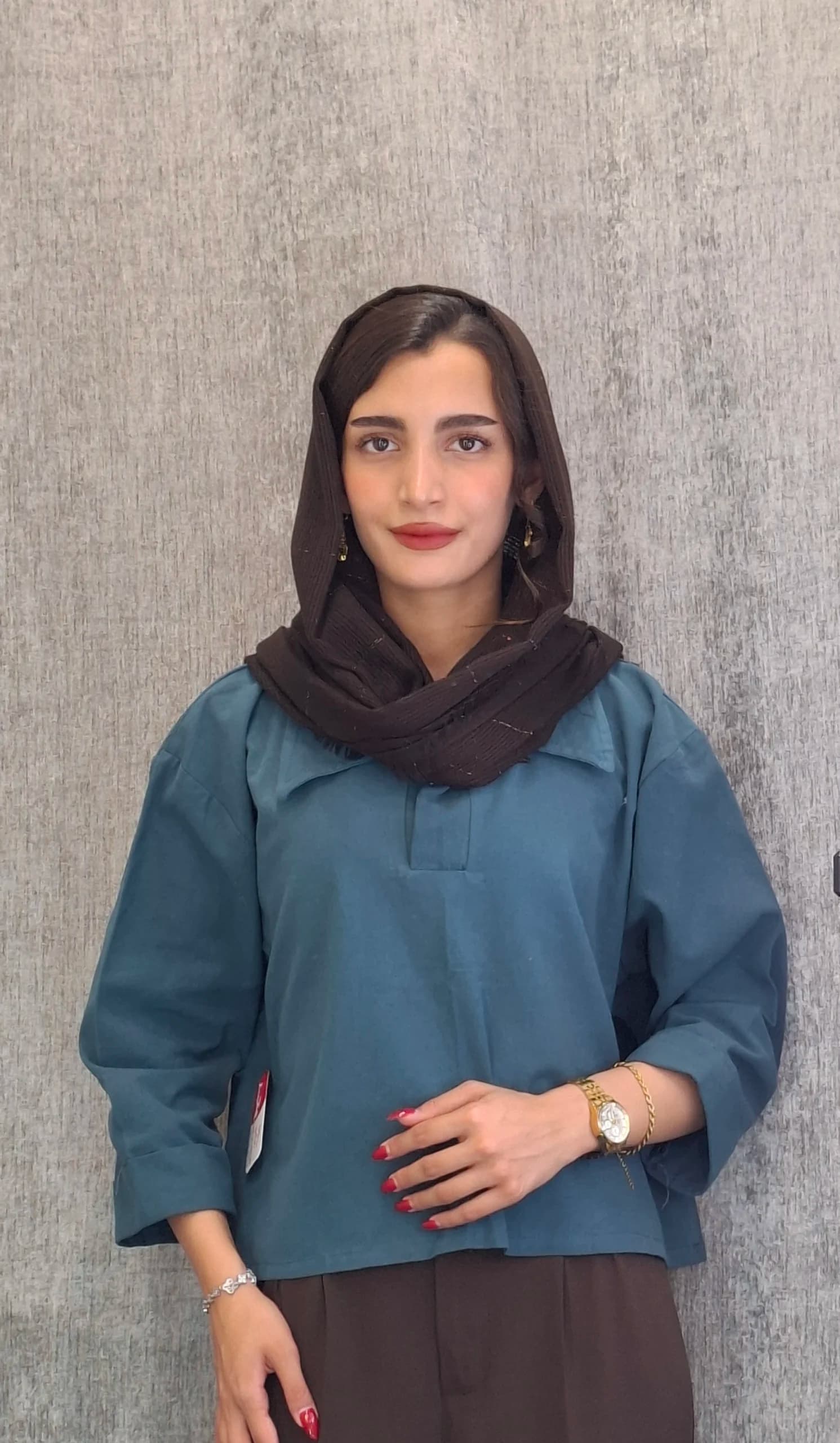 مانتو باکسی «پلو نگین»(زنانه) — تصویر ۳