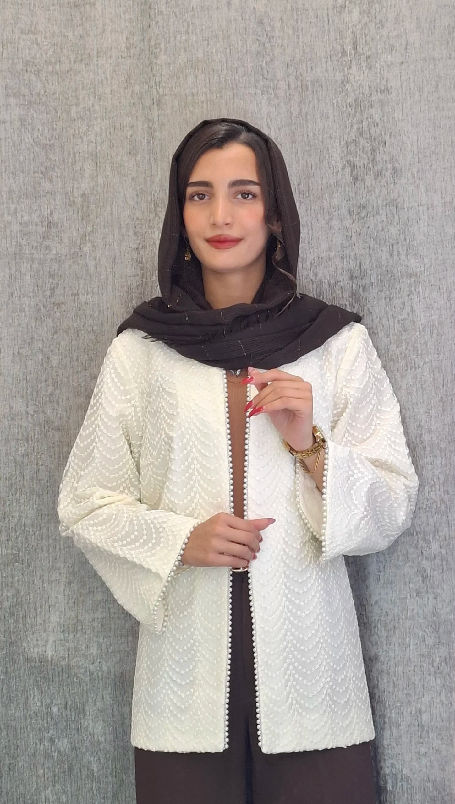 مانتو مجلسی دانتل مرواریددوزی(زنانه) — تصویر ۴