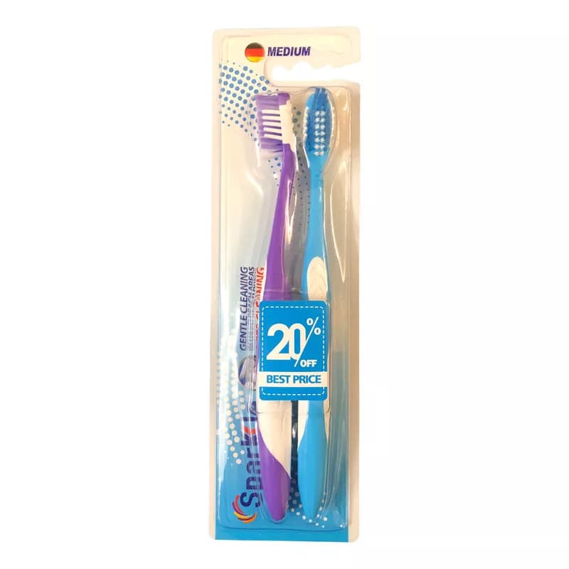 مسواک اسپارکل مدل +S9 با برس متوسط مجموعه 3 عددی — تصویر ۲
