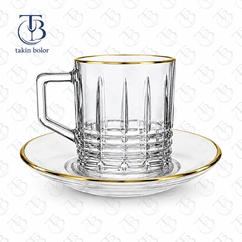 فنجان نعلبکی MH – مدل 6229B – لب طلا — تصویر ۳