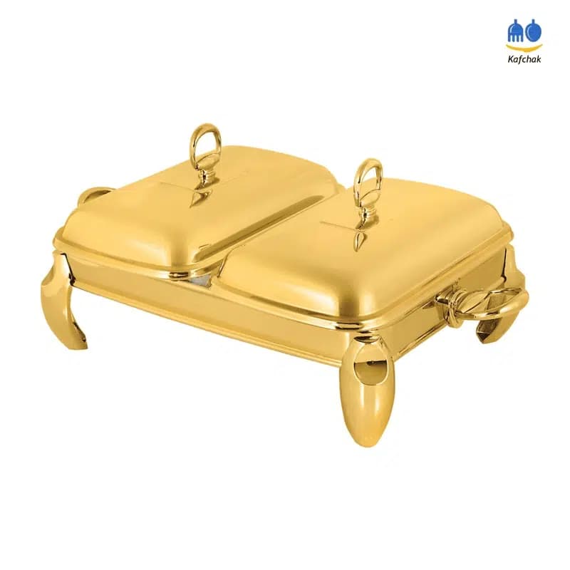 سوفله خوری دوقلو پرتی – مدل پافیلی – طلایی — تصویر ۲
