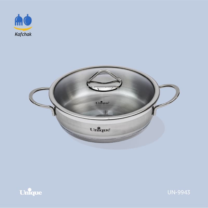 ماهیتابه دو دسته یونیک – مدل 9943 – سایز 24 (استیل) — تصویر ۳