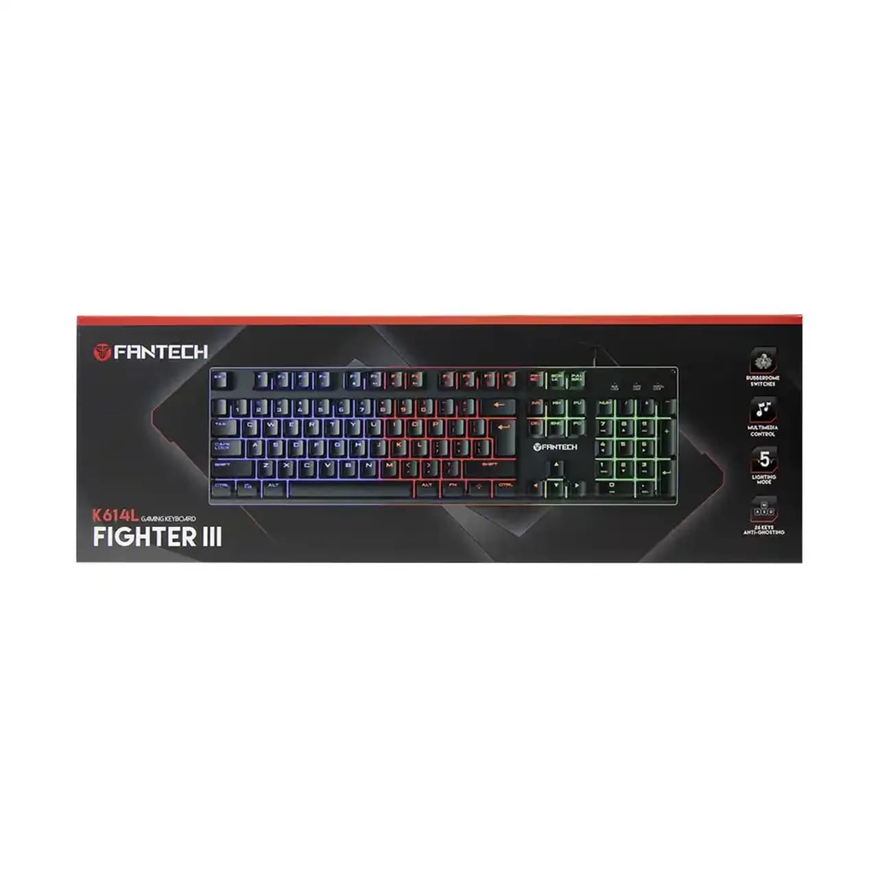 کیبورد باسیم FANTECH مدل FIGHTER III K614L – مشکی — تصویر ۲