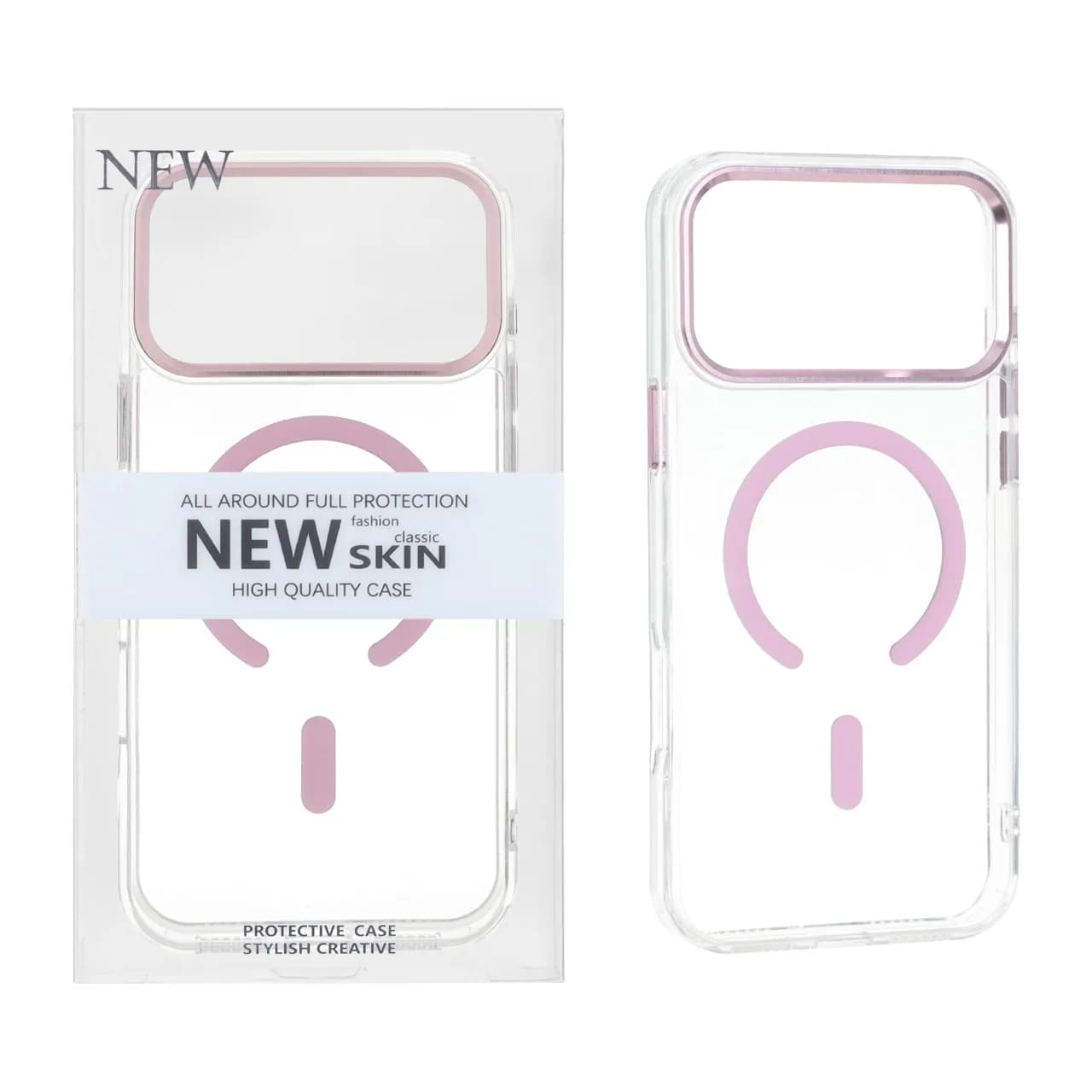 قاب اورجینال New Skin شفاف MagSafe پشت سخت لنز آلومینیومی Apple iPhone 17 Pro Max — تصویر ۲